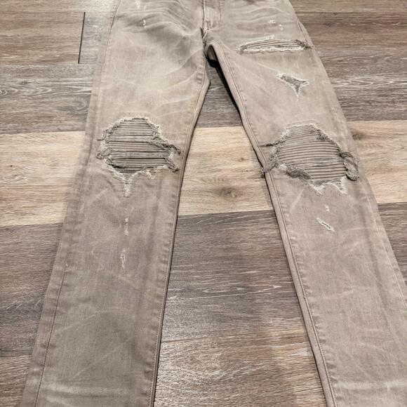 Amiri Tonal Denim Distressed Cool Grey Jeans Size 29 - Picture 2 of 6